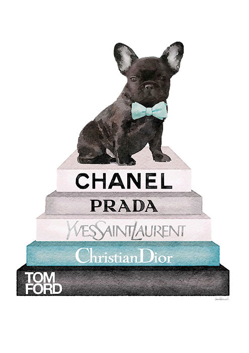 BOOK STACK TEAL FRENCHIE BS033
