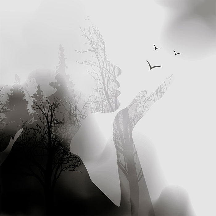 Silhouette of Woman BW