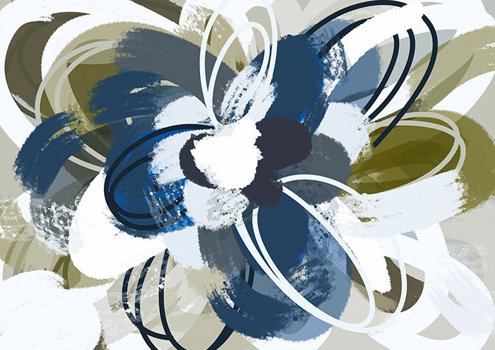 Blue and Warm Neutrals Floral