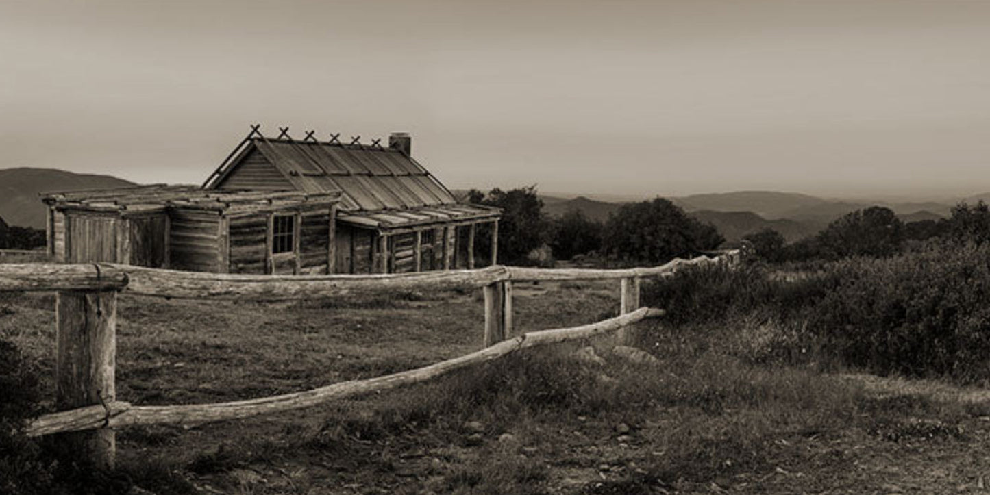 Craigs Hut Sunset Sepia