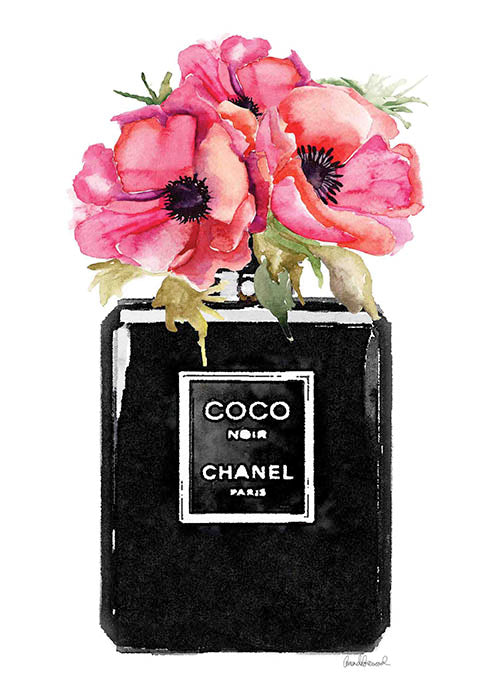 Bottle Flower Noir Red Poppy