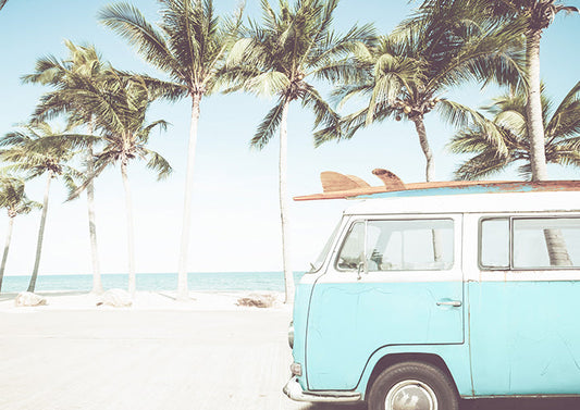 Blue Combi with Wood Surfboards