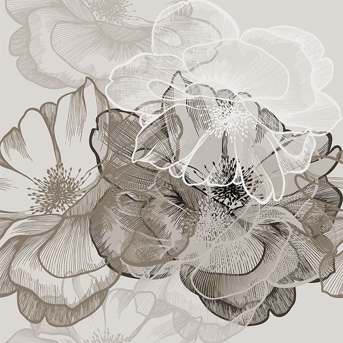 Transparent Floral Neutral Tones
