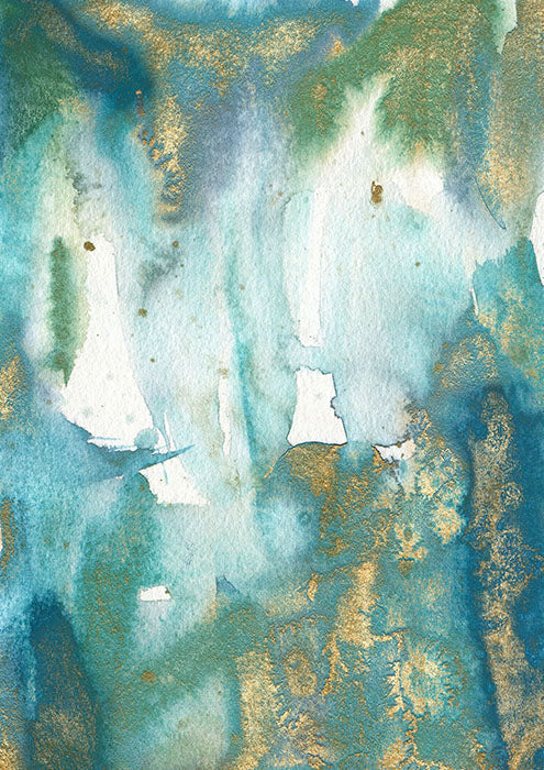 Teal Gold Abstract