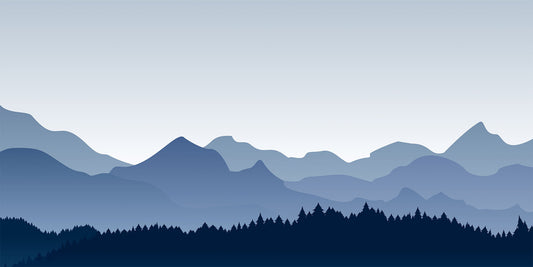 Panoramic Silhouette Mountain Range