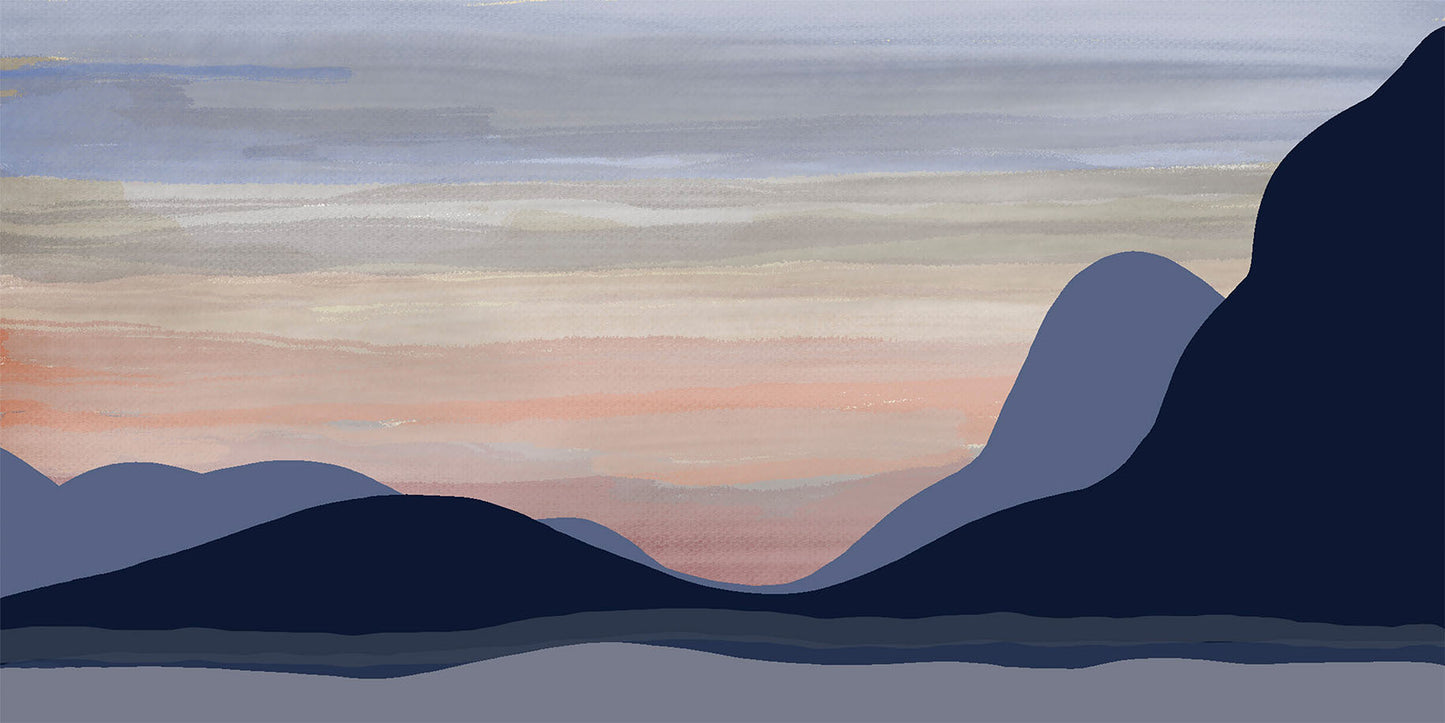 Panoramic Sunset Mountain Range
