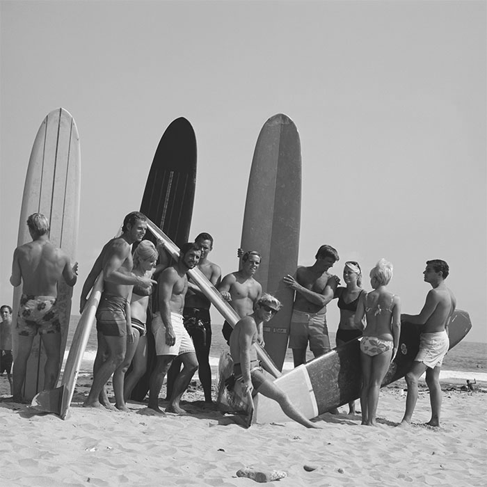 Vintage Party on the Beach Black and White