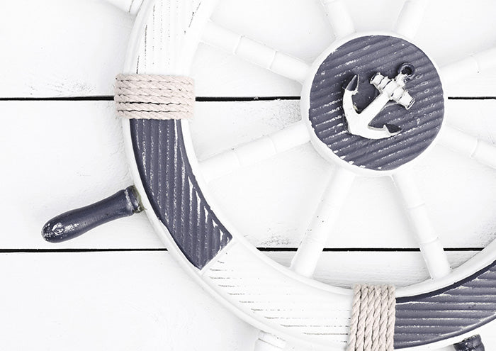 Ships Wheel on White Background
