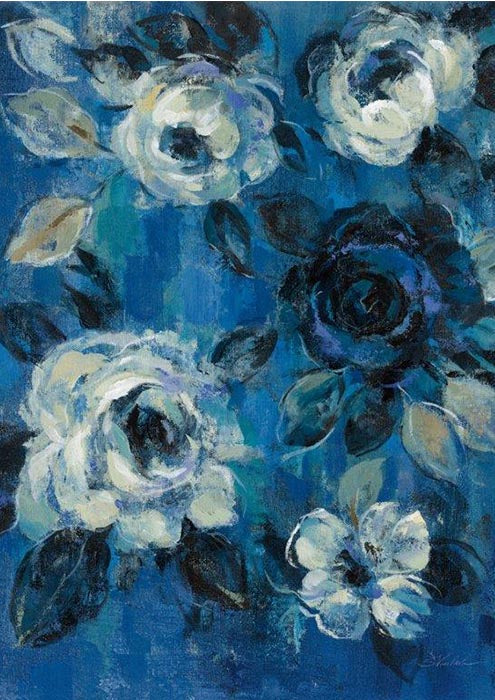 Loose Flowers on Blue II