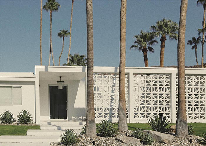 White Home Desert Palms