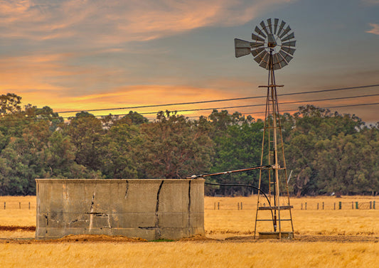 Windmill on Country Sunset
