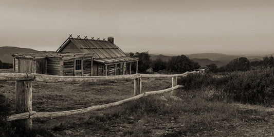 Craigs Hut Sunset Sepia